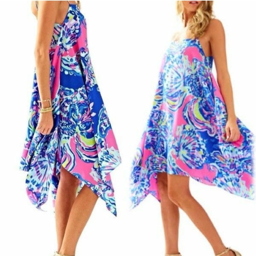 Lilly Pulitzer Silk Kimi Dress. Coastal Retreat. Size XXS - Picture 2 of 7